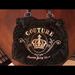 Juicy Couture Black Velvet Shoulder Bag